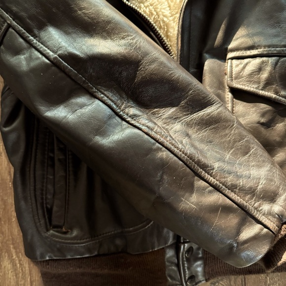 Vintage Bomber/Aviator leather jacket -Size 42 - Picture 6 of 12